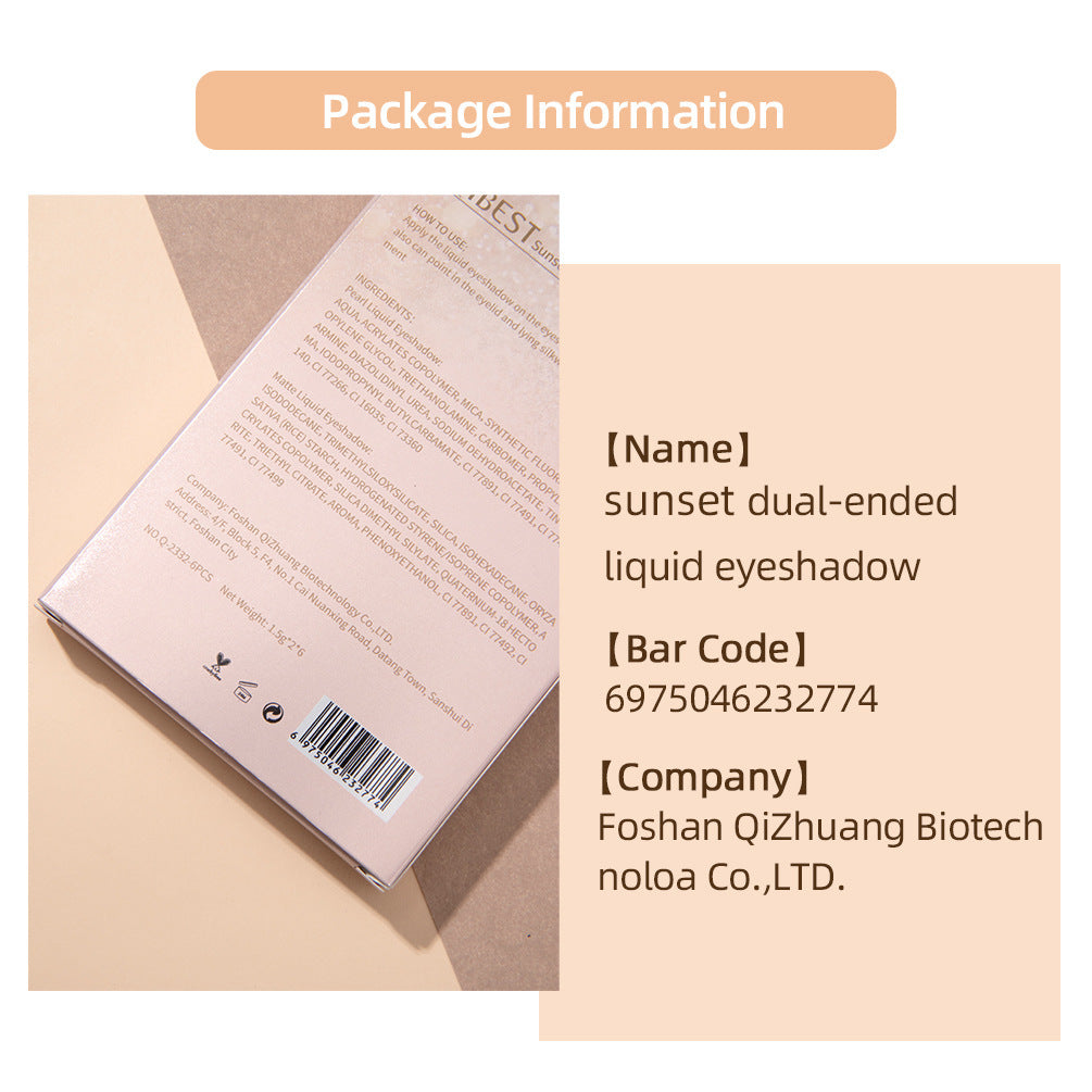 Double-headed Liquid Eye Shadow Shimmer Matte Thin And Glittering