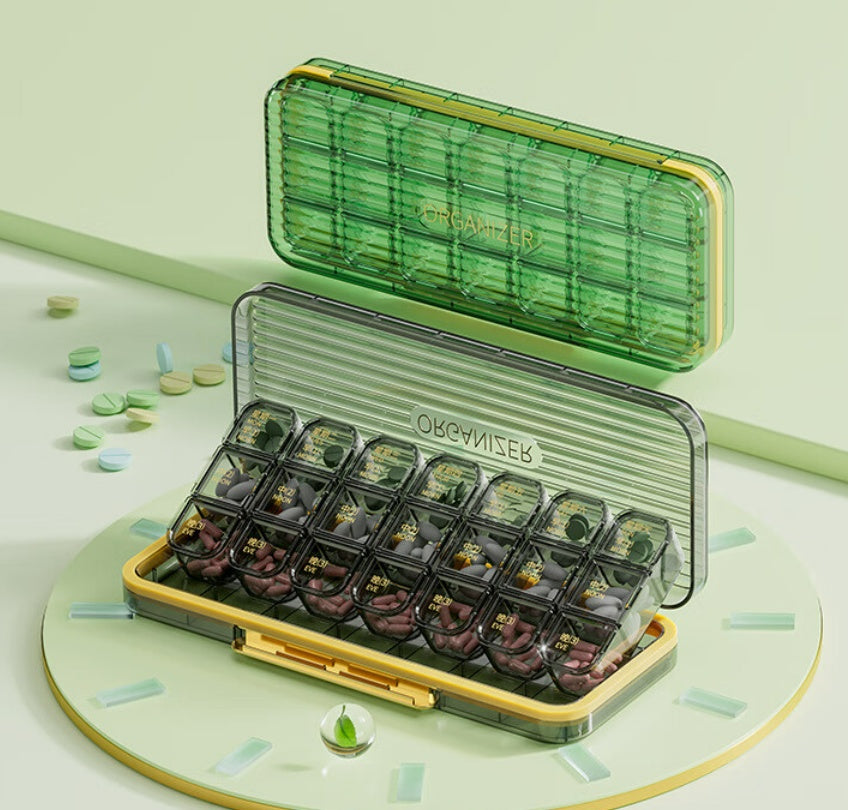 Seven-day Medicine 21 Grid Elderly Portable Portable Pills Sealed Storage Box