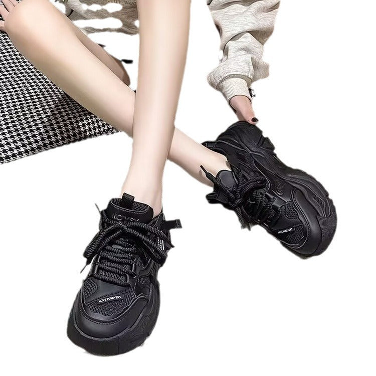 Fleece-lined All-matching Fashion Casual Thick Bottom Heightened Sneakers