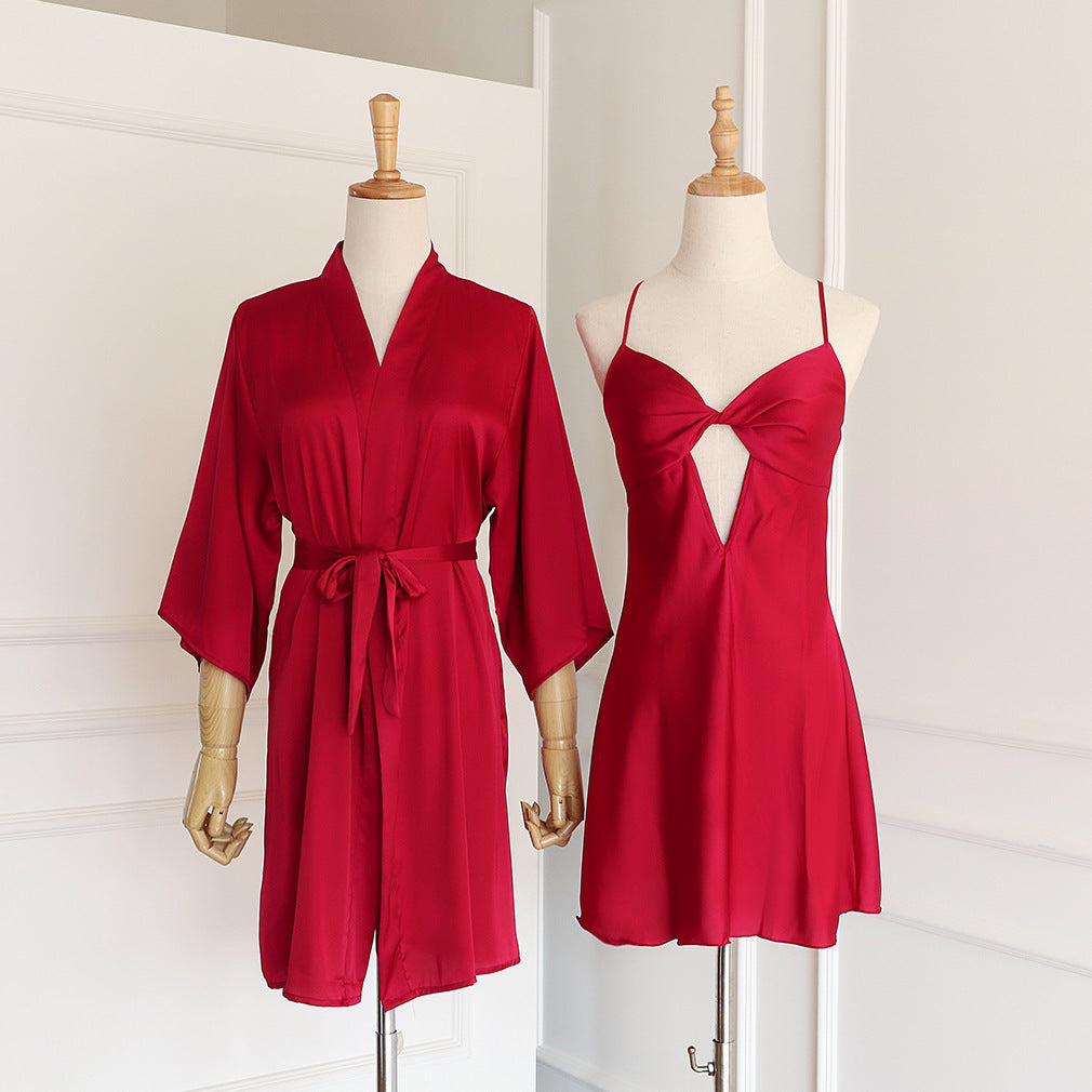 Soft Silk Camisole and Robe 2-Pc Set