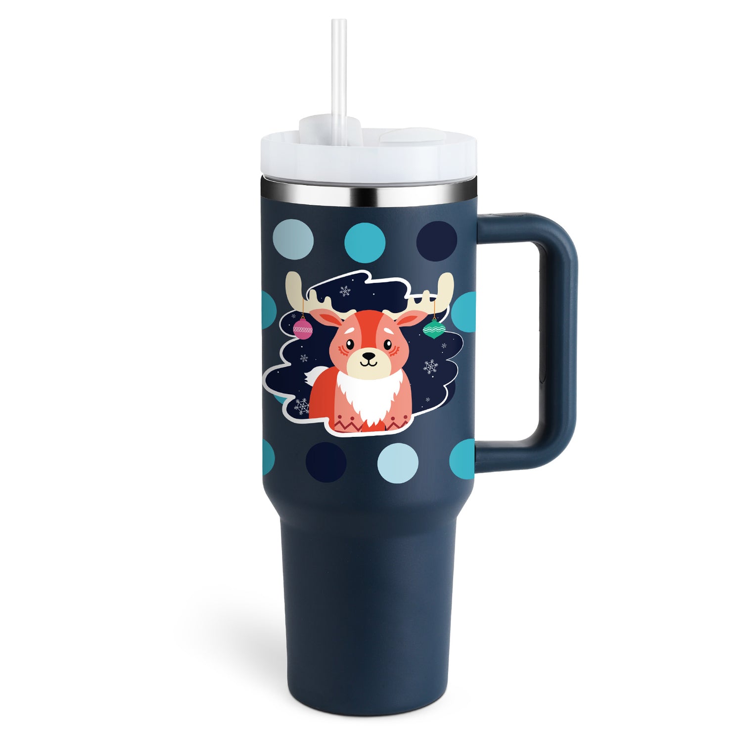 40 Oz Insulated Tumbler with Spill-Proof Lid and Drink Straw