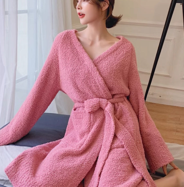 Fuzzy Pink Chenille Robe