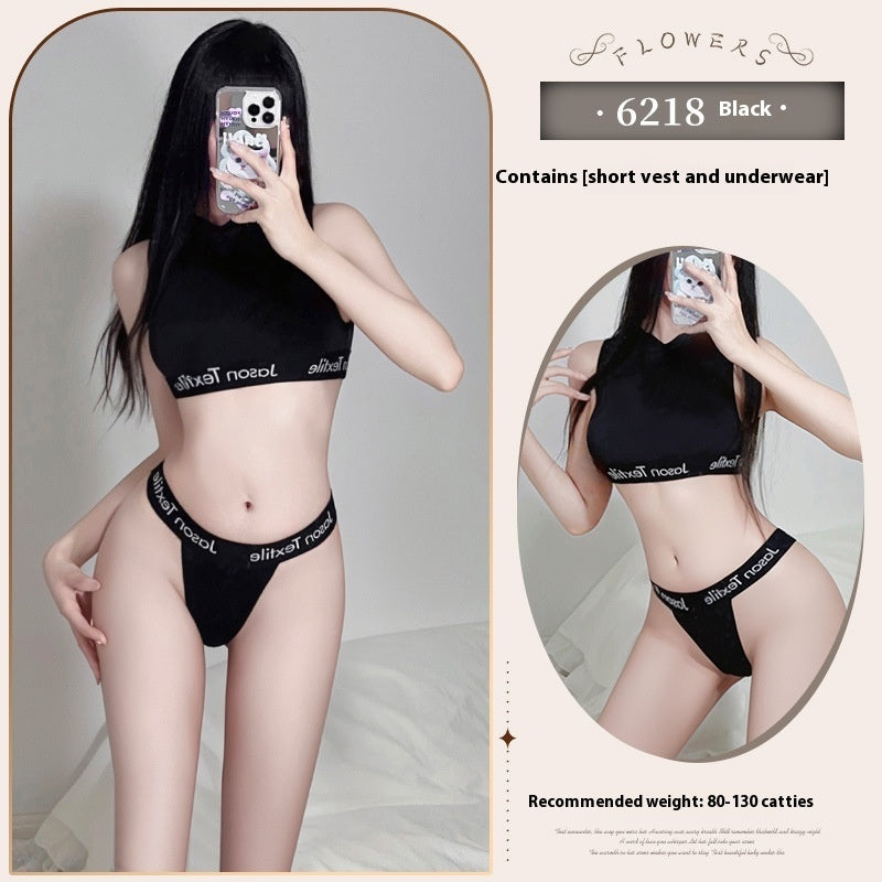 Hip-exposed Sukumizu Ice Silk Girl Sports Suit