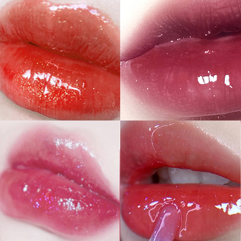 FAICCIA Crystal Clear Transparent Water Light Glass Lip Gloss Moisturizing Mirror Stacked Coating With Colorless Transparent Full Lips