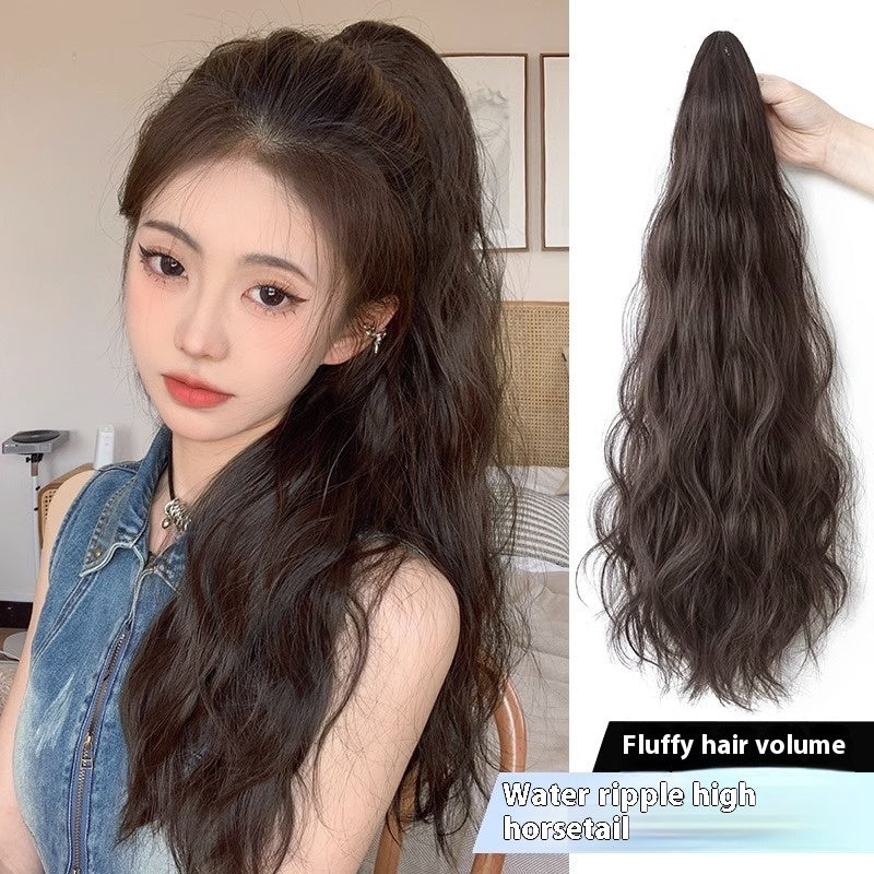 High Ponytail Long Wavy Hair Wig
