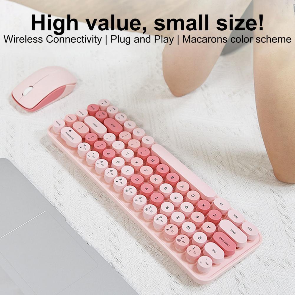 Wireless Keyboard And Mouse Set Small And Portable Lovely Female Office