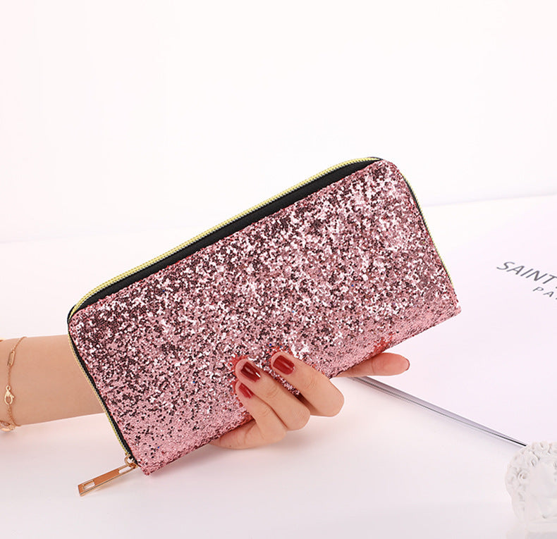 Glitter Multi Compartment Zipper Wallet