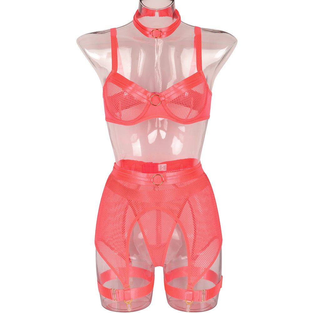 Women's Complex European And American Style Underwear Large Mesh Metal Stitching Scarf