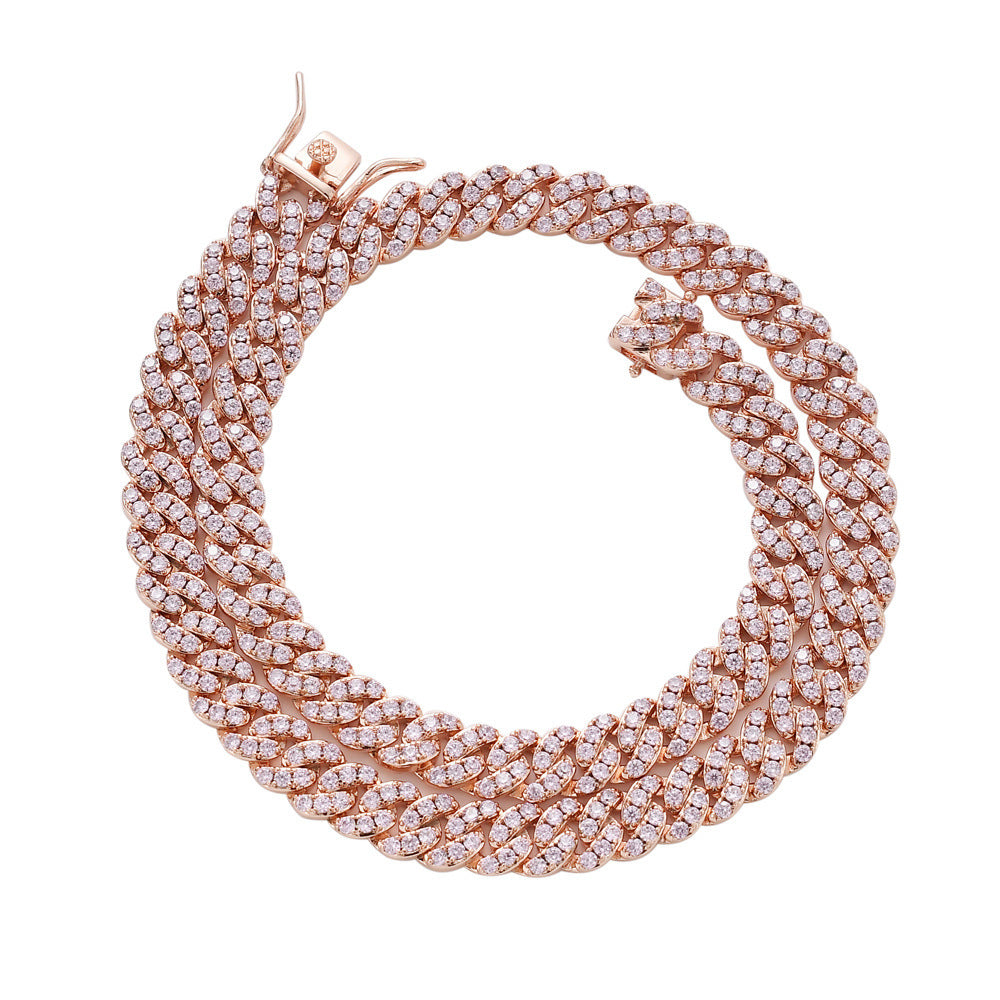 European Hip Hop Individual Gift Copper Zircon-laid Necklace