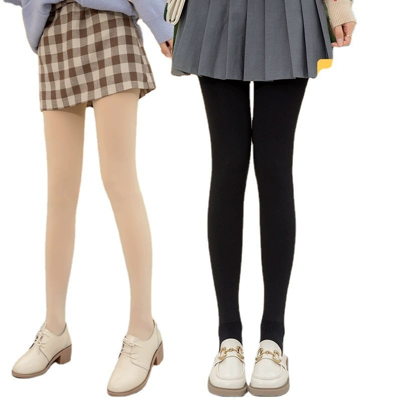 Bare Leg Sock Artifact Flesh Colored Velvet Leggings