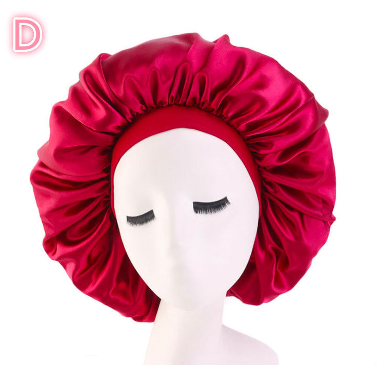 Satin Silk Beauty Bonnet Sleep Night Hair Cap