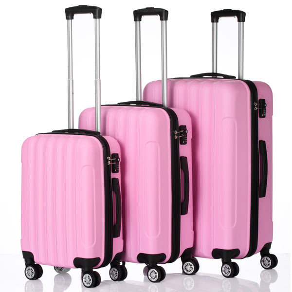 Bubble Gum Pink Luggage Set, 20in 24in 28in