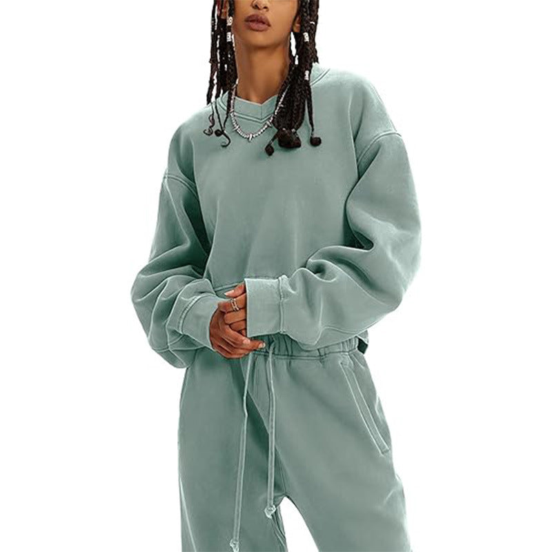 2pc Long-sleeve Sweatshirt and Sweatpants Set