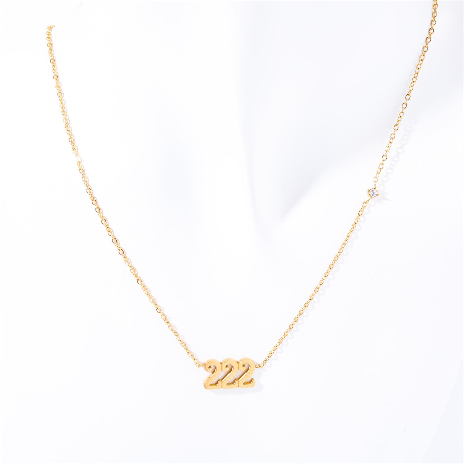 Stainless Steel Angel Digital Diamond Pendant Necklace