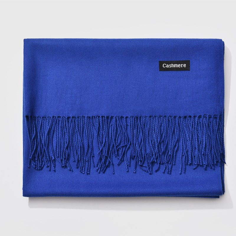 Autumn and winter fringed cashmere scarf