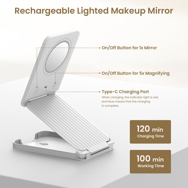 Illuminated Travel Makeup Mirror