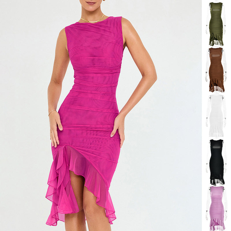Sleeveless Ruche Party Dress