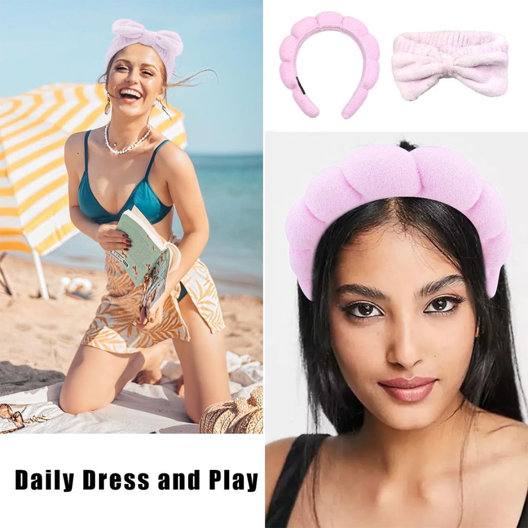 Head Clasp, Hair Dryer Hat Bracelet Headband Headband Seven-piece Grab Clip Purple