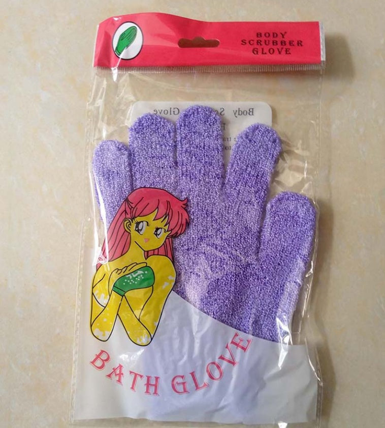 Bath towel gloves Candy color mud towel Bathroom glove bath towel