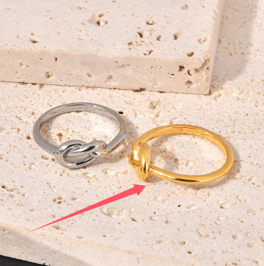 Knotted Heart Knot Titanium Steel Plated