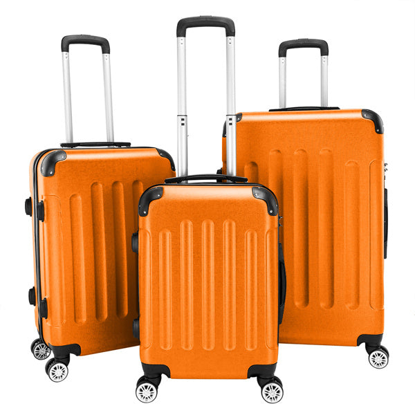 3-in-1 Hard Case Suitcase Luggage Set 20 Inches, 24 Inches, 28 Inches Orange