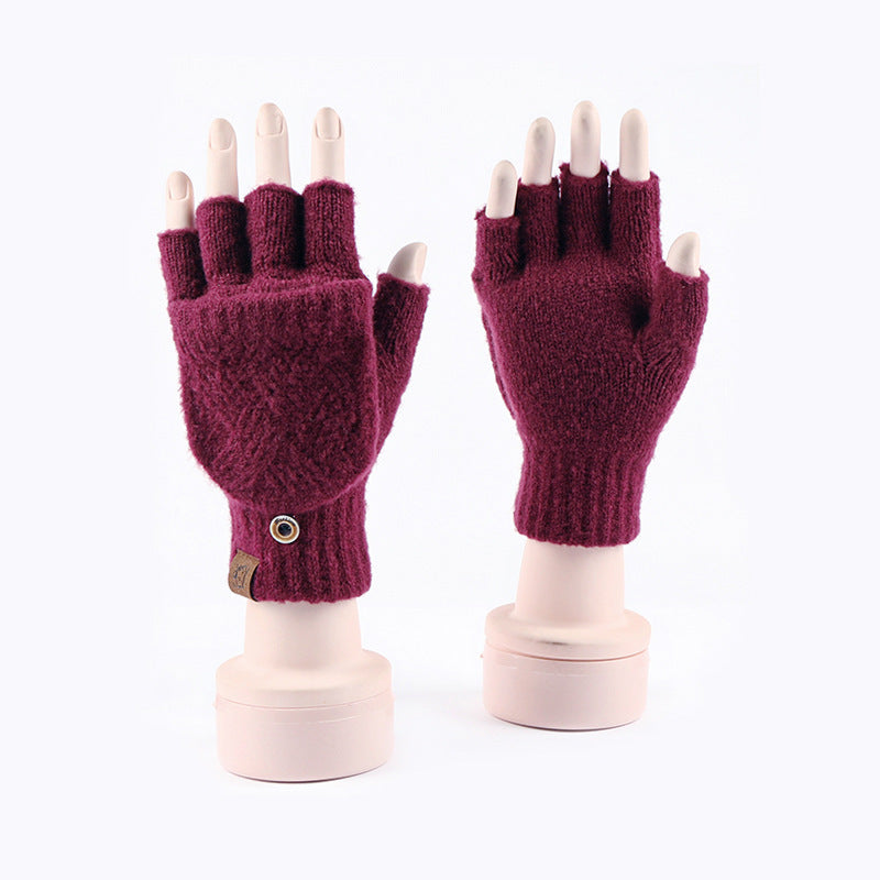 Winter Warm Flip Rhombus Gloves