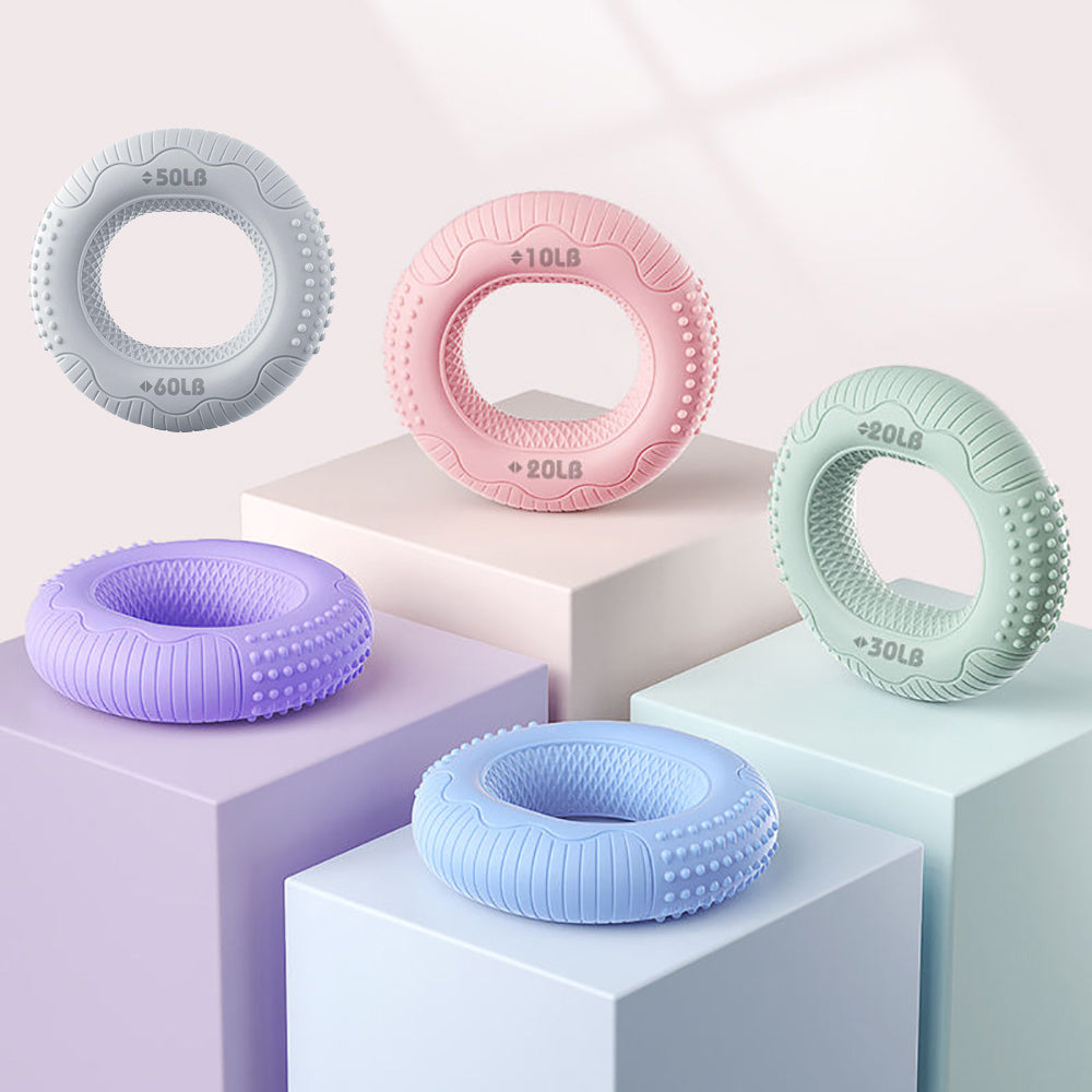 Silicone Arm Strengthening Exercise Gripping Ring Fitness Gym Finger Forearm Trainer Carpal Expander Hand Grip Strengthener Silicone Rings Fingers Forearms Exercises Grip Trainer
