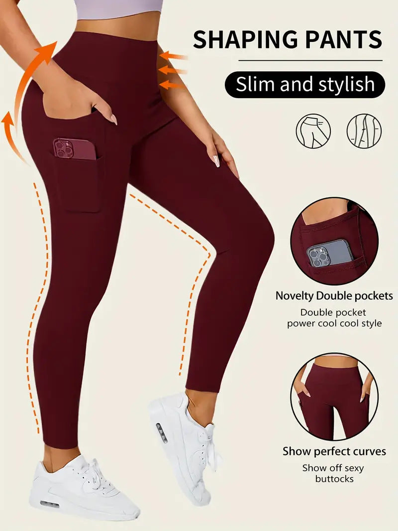 Spring snd Summer Fitness Two-pocket Sports Leggings