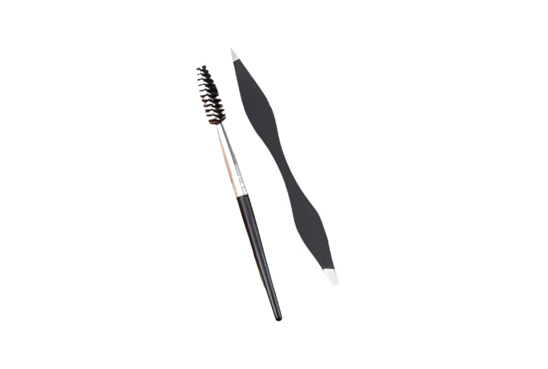 Dual-Edge Eyebrow Tweezer and Brush Set