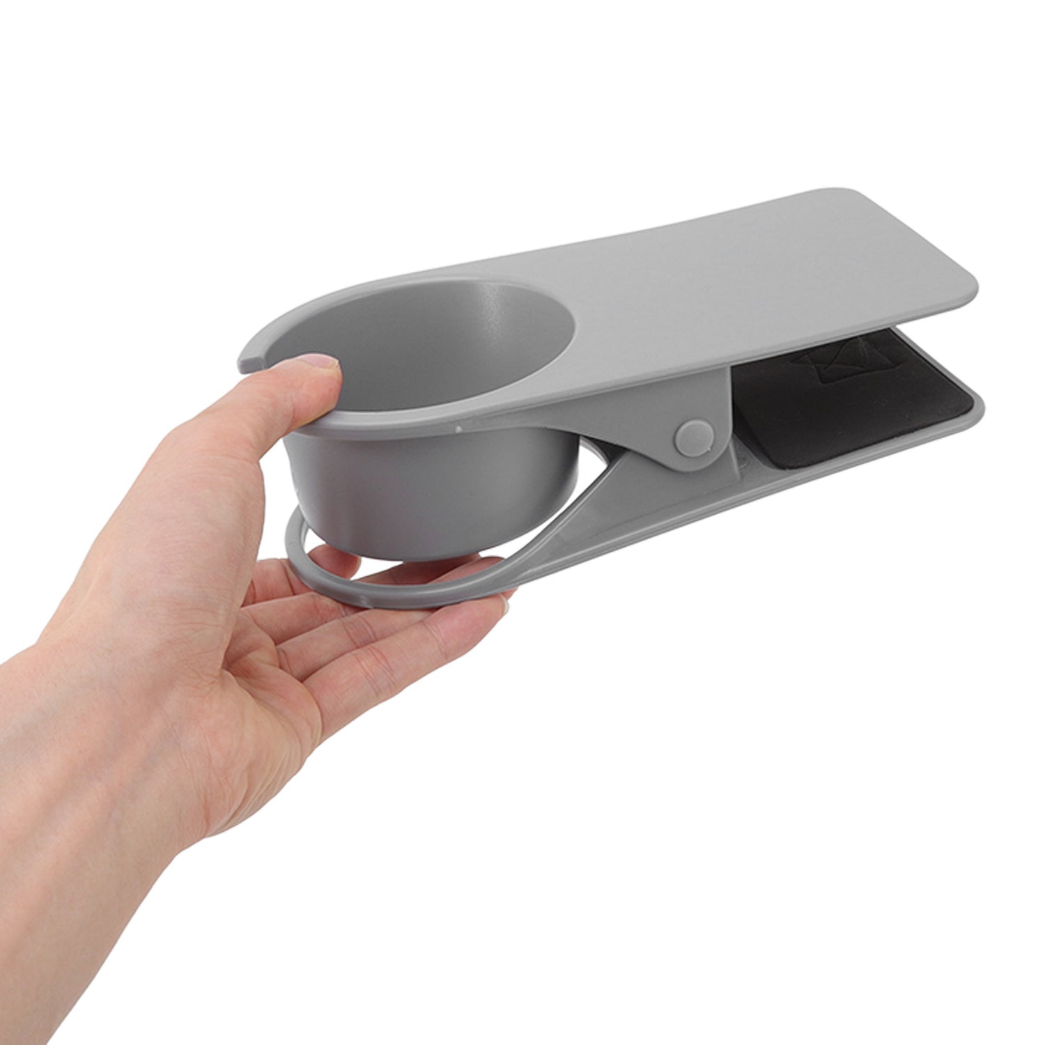 Cup Holder Clip Desk Side Glass Mug Bottle Clamp Stand Plastic for Home Office Storage Grey