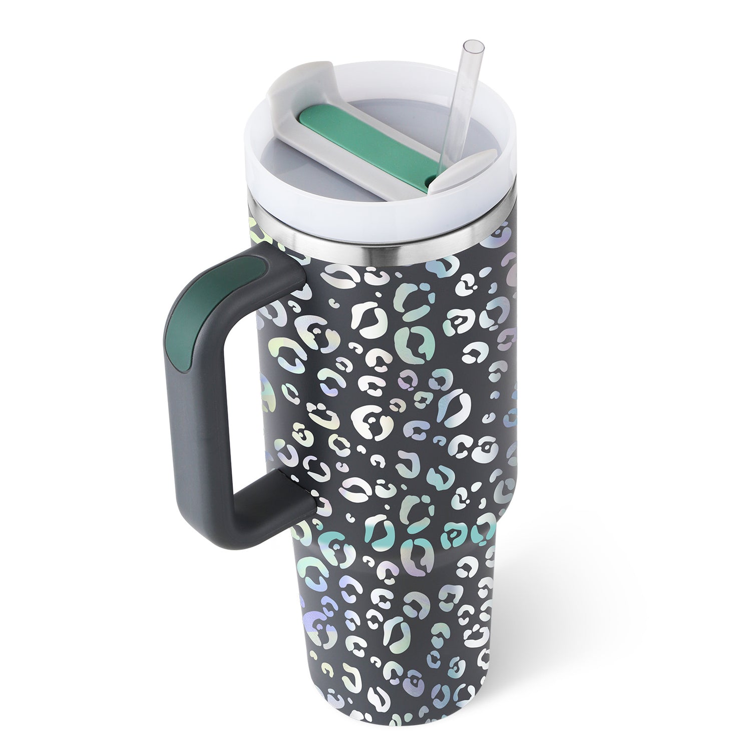 40 Oz Insulated Tumbler with Spill-Proof Lid and Drink Straw