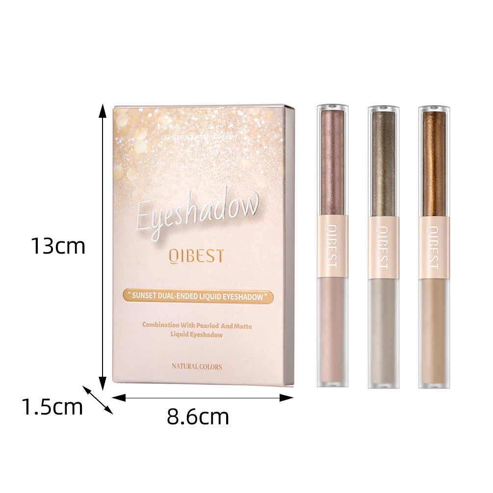 Double-headed Liquid Eye Shadow Shimmer Matte Thin And Glittering