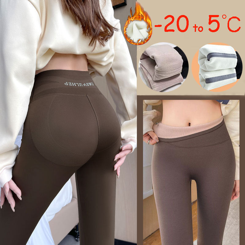 Fleece Lined Leggings Winter -20 To 5 Shark Pants For Women High Waist Tight Skinny Tummy Control Buttocks Slimming Yoga Pants