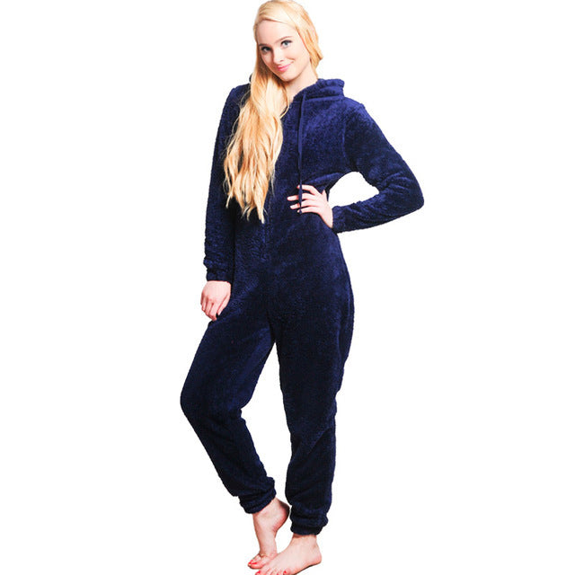 Winter Warm Pyjamas Fluffy Jumpsuits Sleepwear