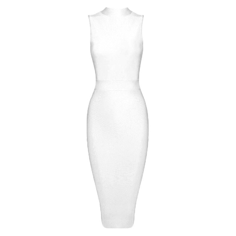 Mock Neck Bandage Dress