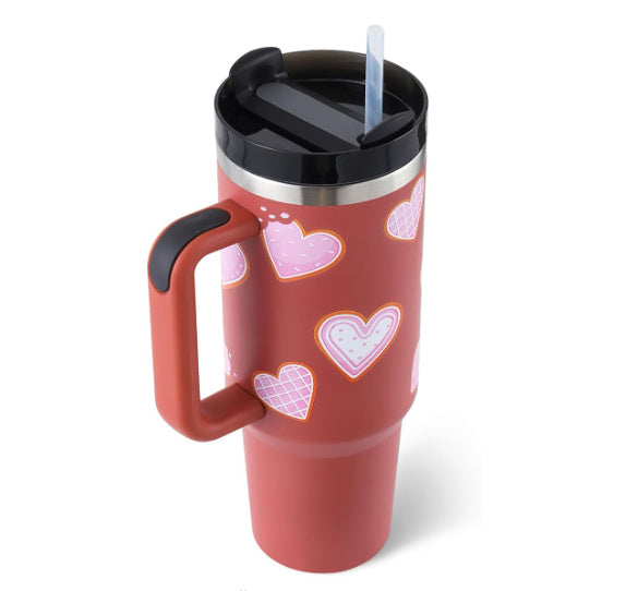 40 Oz Insulated Tumbler with Spill-Proof Lid and Drink Straw