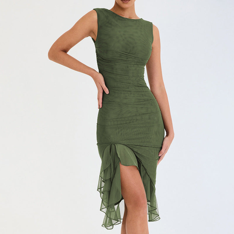 Sleeveless Ruche Party Dress