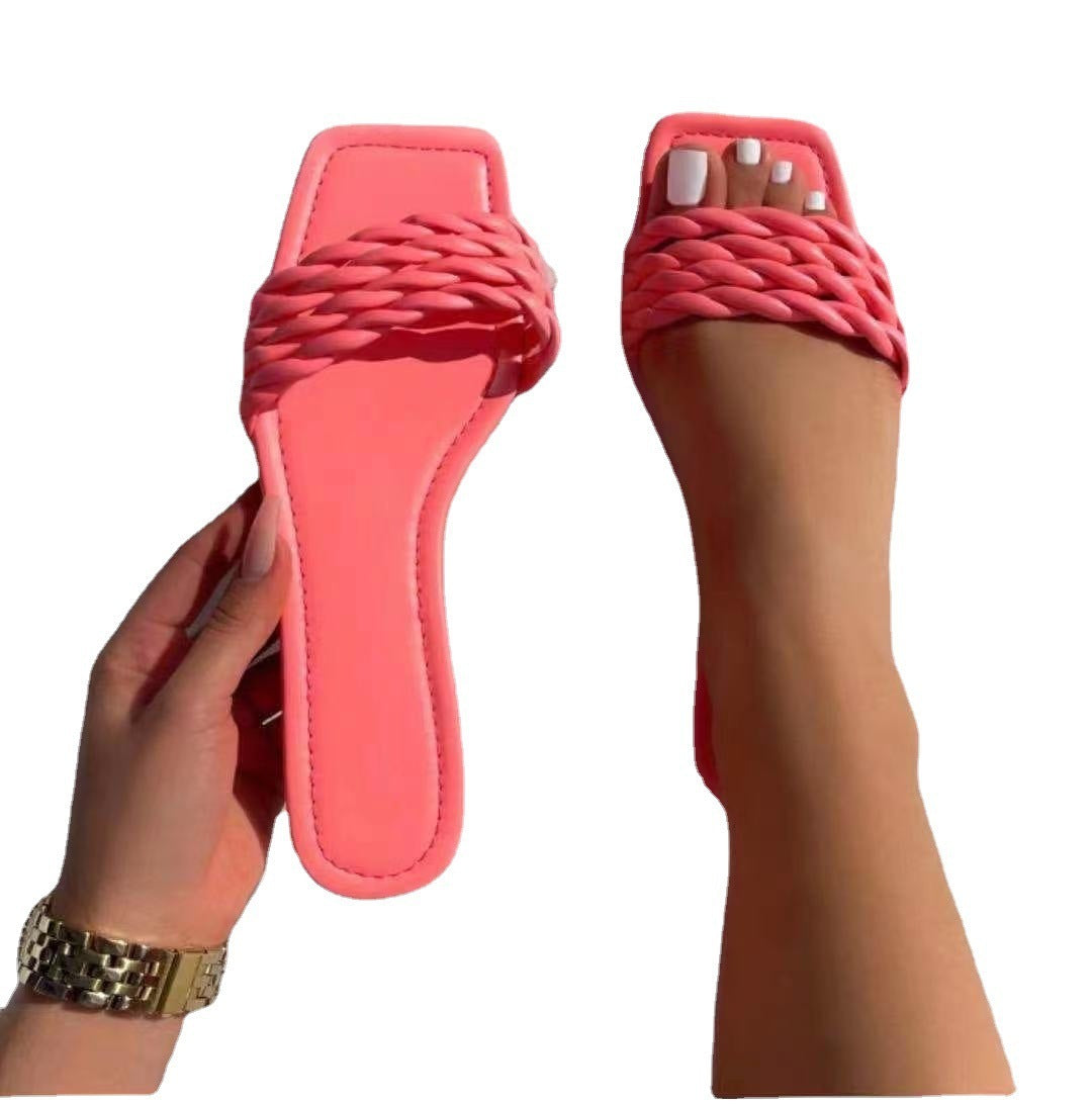 Ladies Go Out Wearing Candy-colored Party Slippers