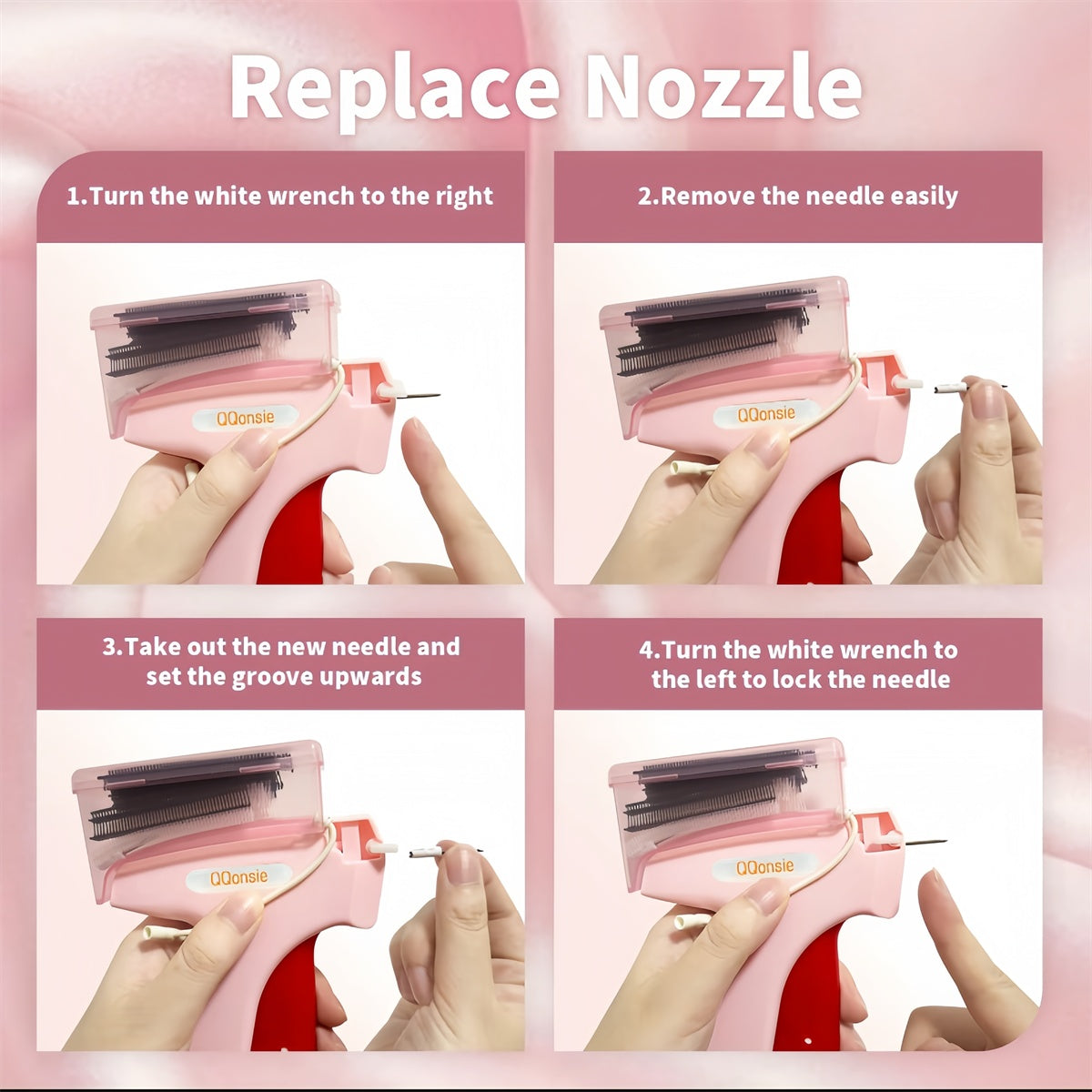 Quick Clothing Fixer, 1 Count Handheld Tag Attacher Gun With 5 Counts Needles & 1000pcs Barbs Fasteners, Sewing Craft Kit For Retail Hang Price Fabric