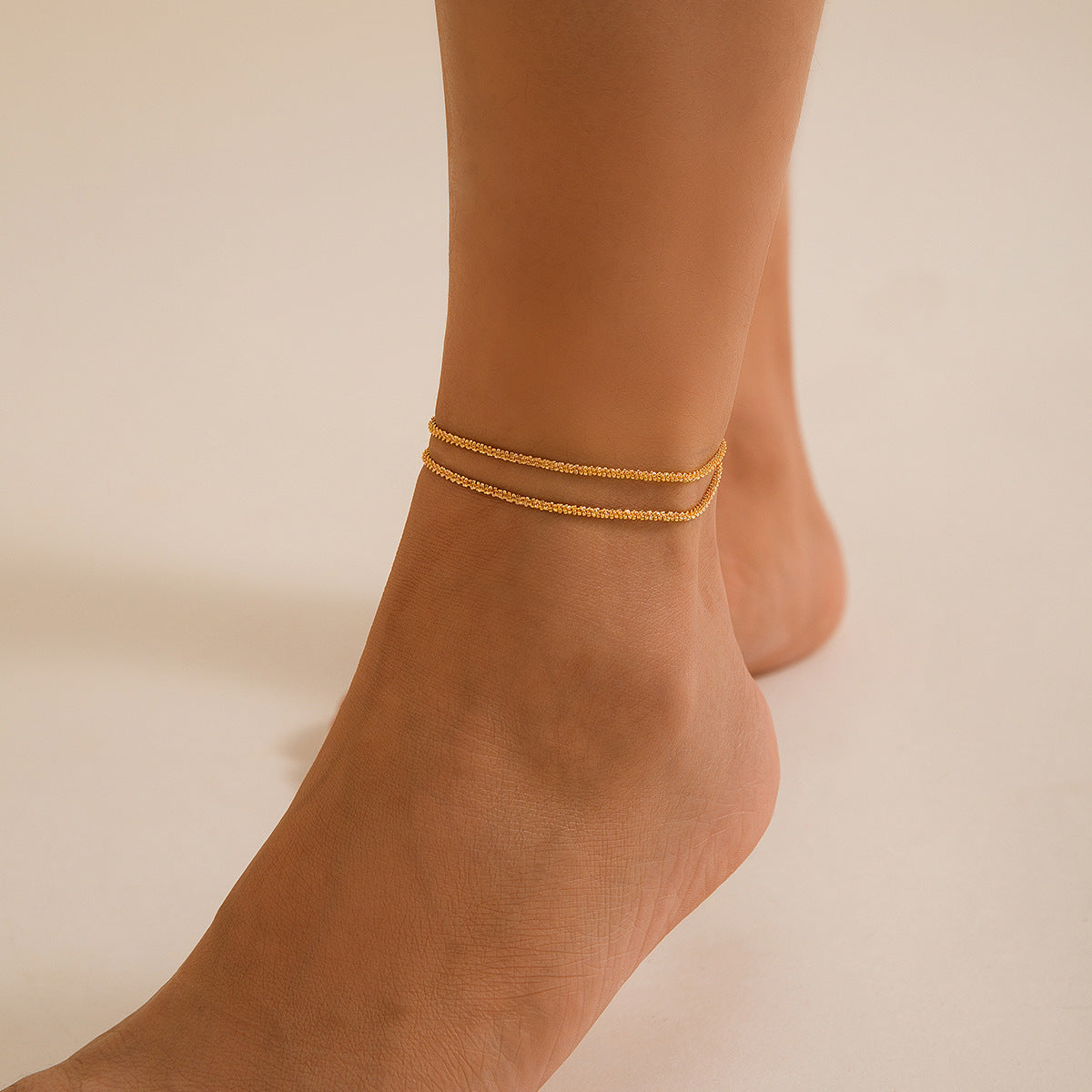 Sparkling Slim Metallic Chain Anklet
