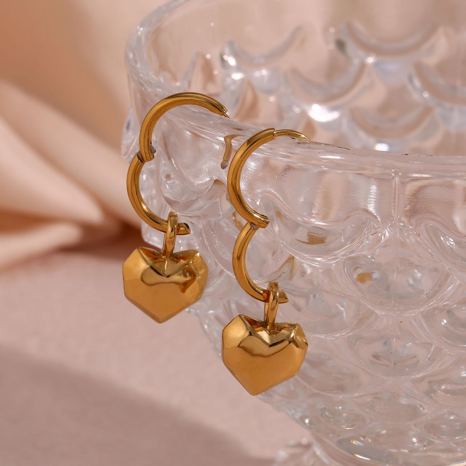 European And American Ins Fashion Simple And Light Luxury Earrings Stainless Steel Solid Cut Chocolate Love Pendant Necklace