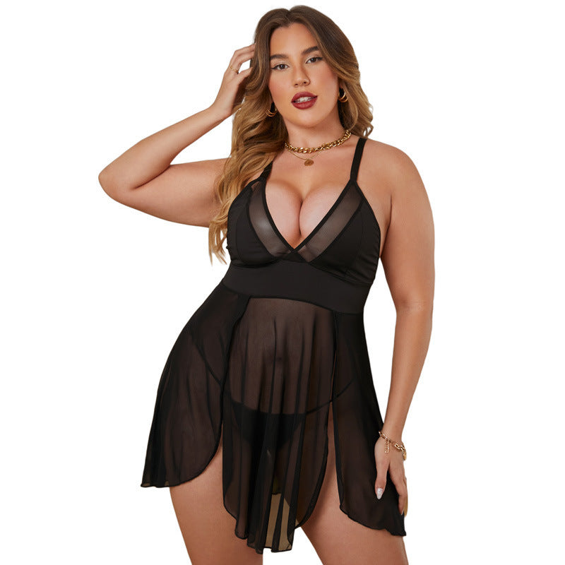 Solid Sexy Pajamas Sexy Lace Suspenders