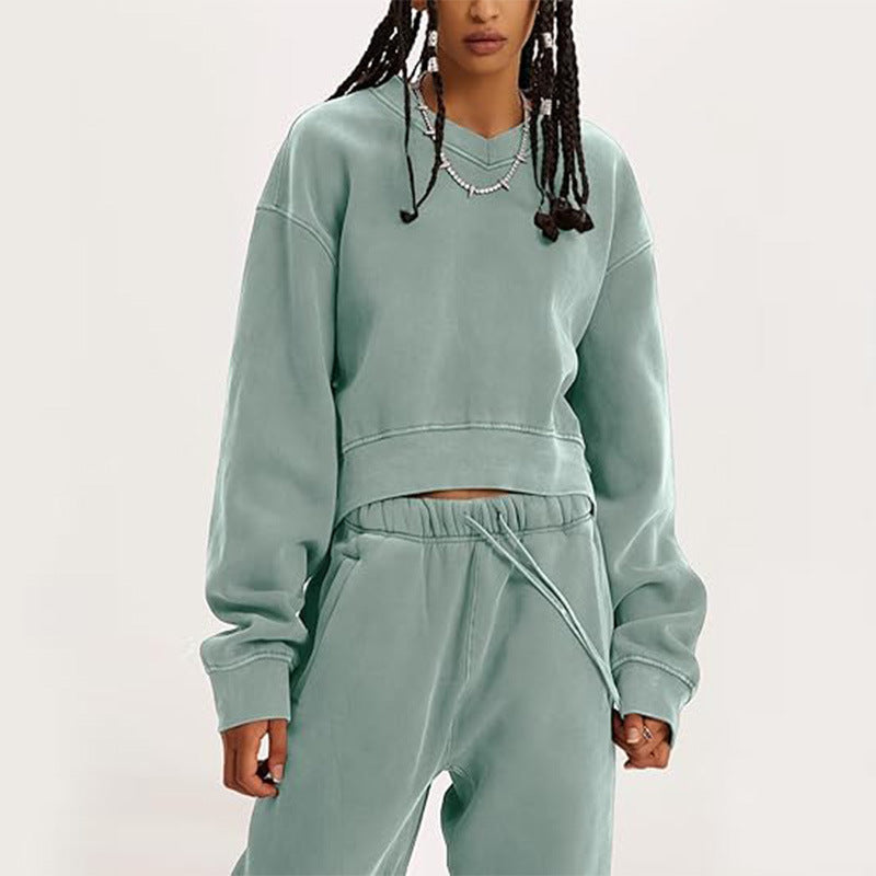 2pc Long-sleeve Sweatshirt and Sweatpants Set