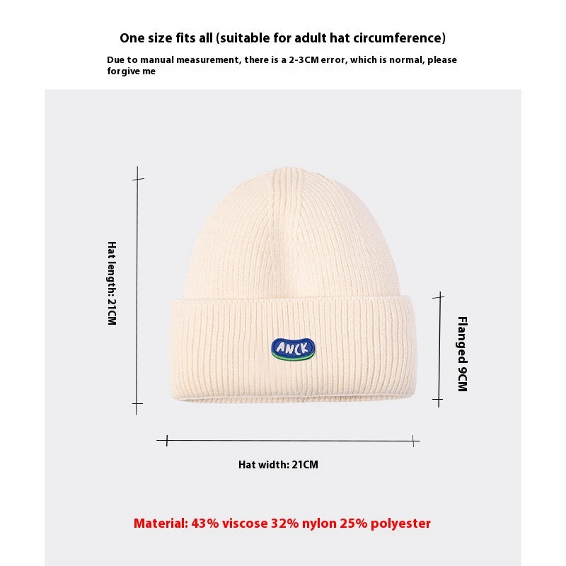 Beige Woolen Cap Women's Hat Ins