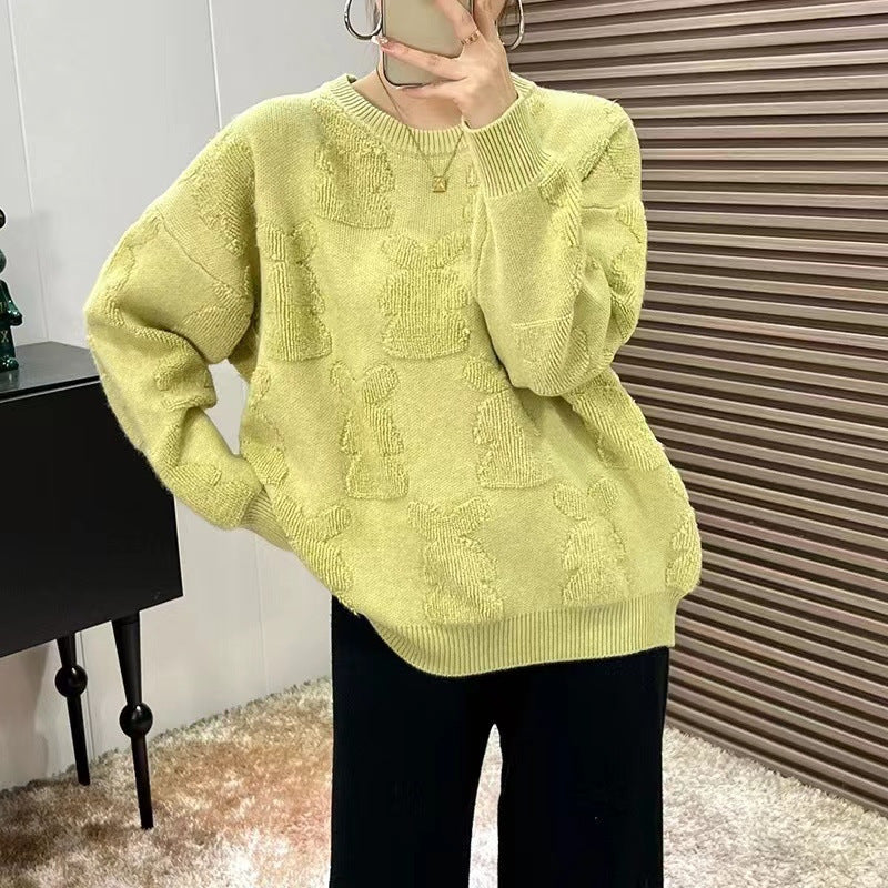 Women's Round Neck Pullover Long Sleeve Sweater