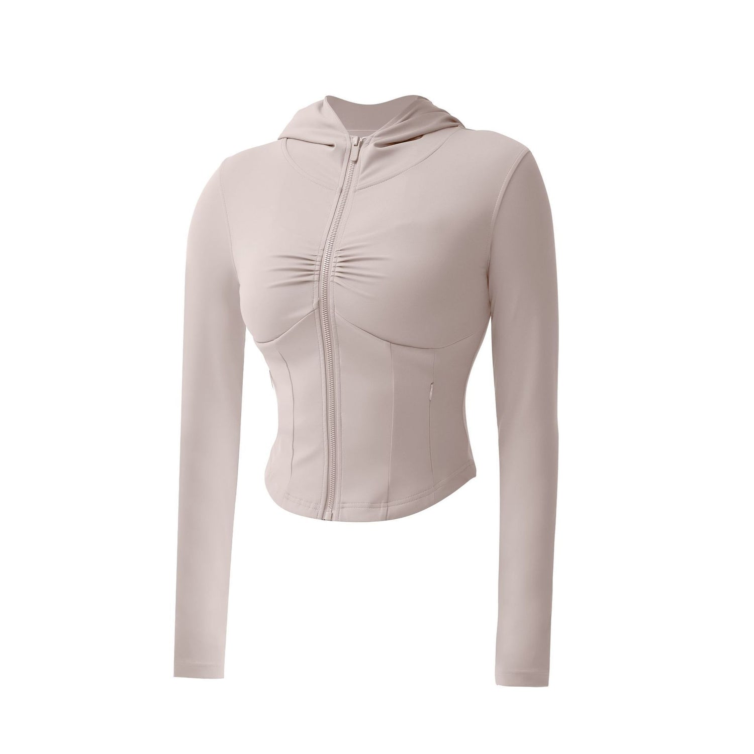 Spring And Autumn Women's Hooded Sports Jacket Slim Fit Slim Look Running Training Workout Top