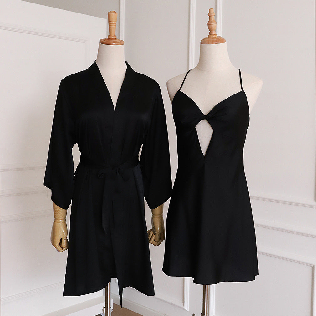 Soft Silk Camisole and Robe 2-Pc Set