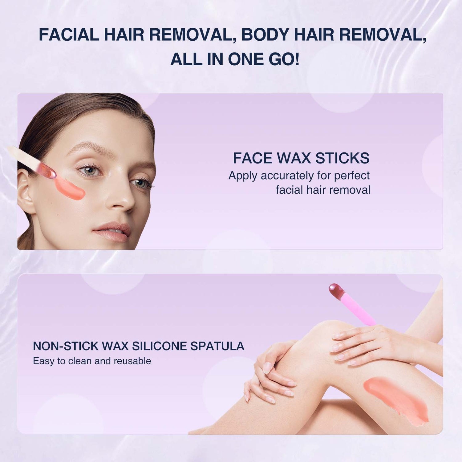 Waxing Kit Hair Removal Wax Melt Warmer For Face, Brazilian, Full Body, Bikini 19 Items