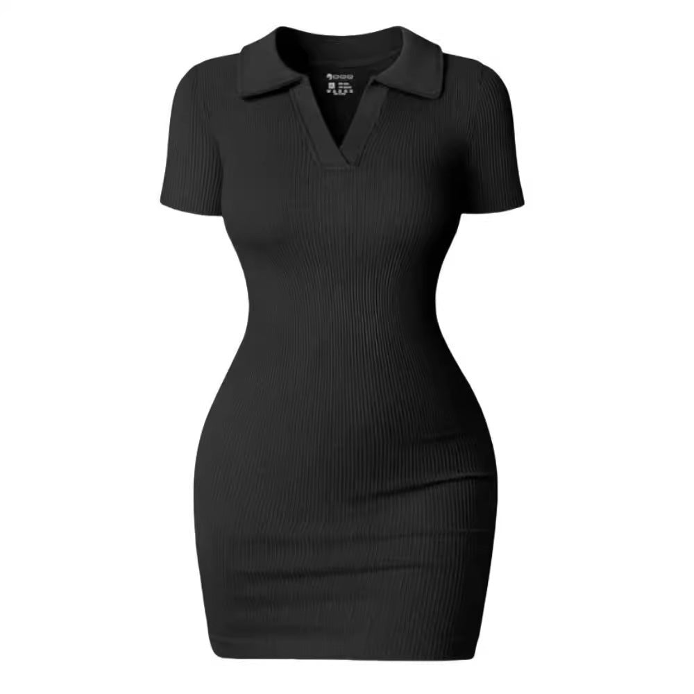 Nylon Thread Sexy Mini Dress Cinched Bodycon Seamless