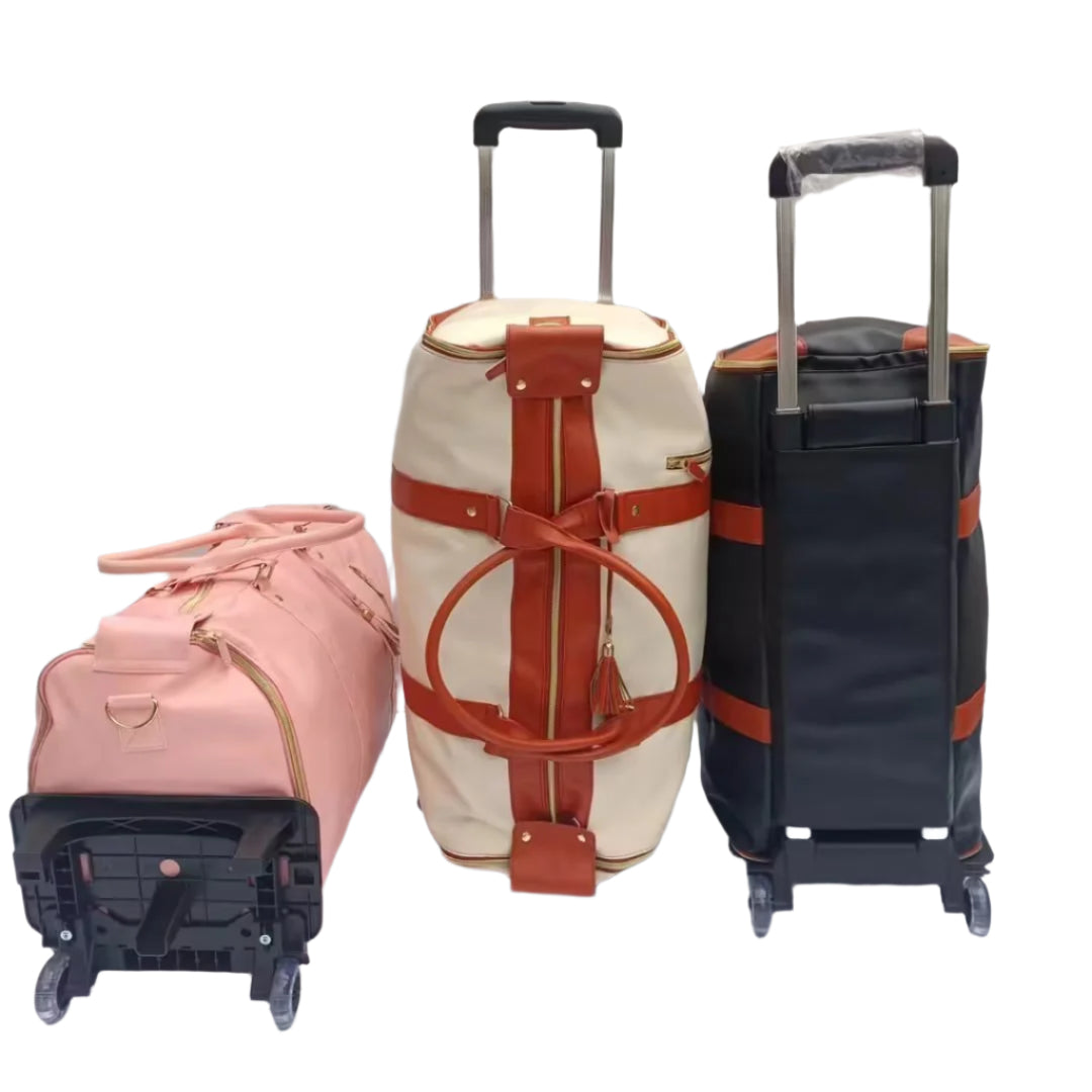 Large Capacity Trolley Travel Bag, Portable Folding Fitness Bag
